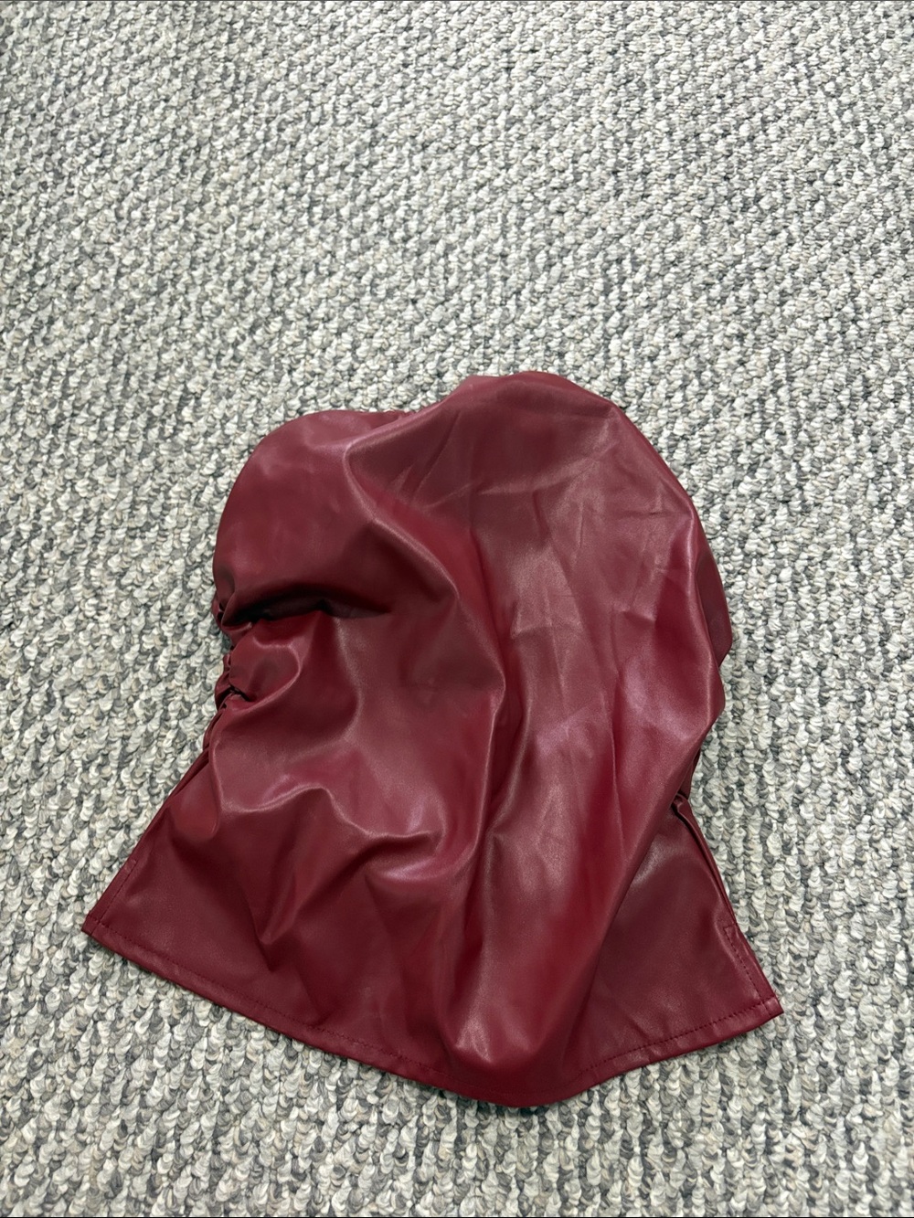 Faux Leather Burgundy Strapless Corset Top